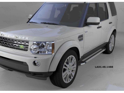 Пороги алюминиевые Brillant серебристые для Land Rover Discovery 3/4 2005-2016